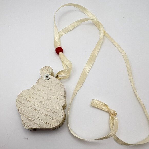 Vintage Santa Claus Wooden Necklace With Sliding Lid & Hidden Mini Gifts Inside - Picture 3 of 9